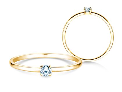 Verlobungsring Pure in 14K Gelbgold mit Diamant 0,08ct G/SI