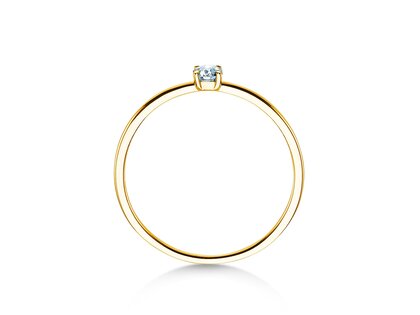 Verlobungsring Pure in 14K Gelbgold mit Diamant 0,08ct G/SI