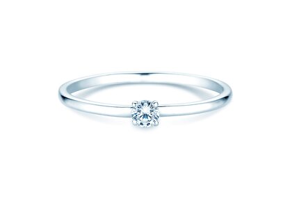 Verlobungsring Pure in 14K Weißgold mit Diamant 0,08ct G/SI