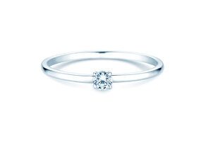 Verlobungsring Pure in 14K Weißgold mit Diamant 0,08ct G/SI