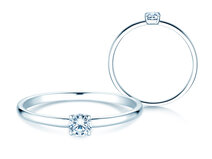 Verlobungsring Pure in 14K Weißgold mit Diamant 0,13ct G/SI