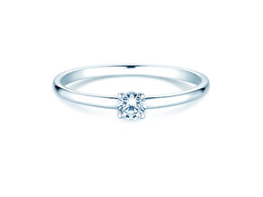 Verlobungsring Pure in 14K Weißgold mit Diamant 0,13ct G/SI