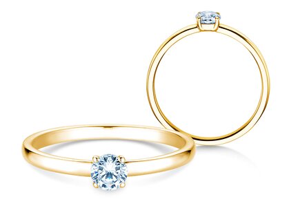 Verlobungsring Pure in 9K Gelbgold mit Diamant 0,23ct G/SI