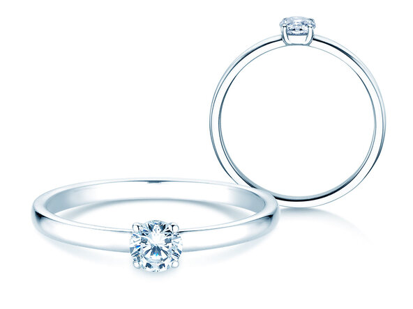 Verlobungsring Pure in 9K Weißgold mit Diamant 0,23ct H/SI