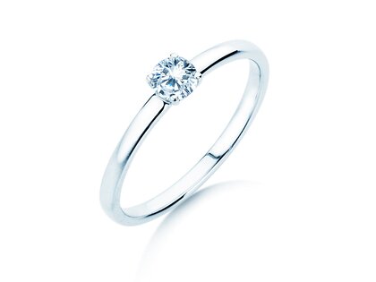 Verlobungsring Pure in 9K Weißgold mit Diamant 0,23ct H/SI