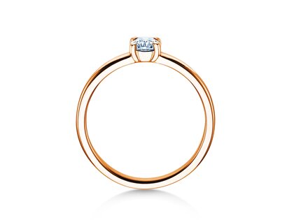 Verlobungsring Pure in 14K Roségold mit Diamant 0,30ct H/SI