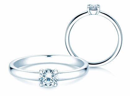 Verlobungsring Pure in 9K Weißgold mit Diamant 0,30ct H/SI