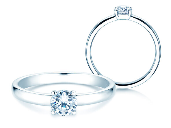 Verlobungsring Pure in 9K Weißgold mit Diamant 0,60ct G/SI