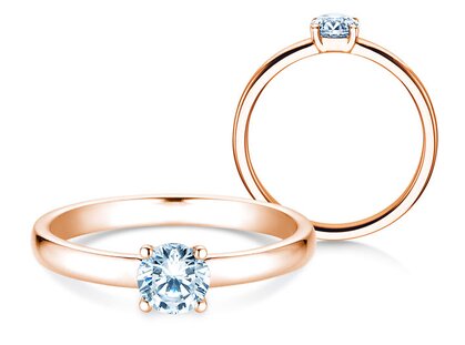 Verlobungsring Pure in 14K Roségold mit Diamant 0,50ct H/SI