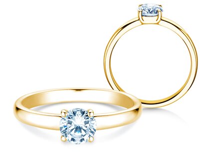 Verlobungsring Pure in 18K Gelbgold mit Diamant 0,75ct G/SI