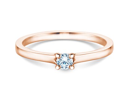 Verlobungsring Romance in 9K Roségold mit Diamant 0,15ct G/SI