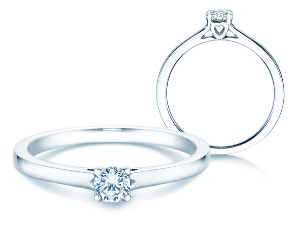 Verlobungsring Romance in 9K Weißgold mit Diamant 0,15ct G/SI