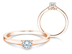 Verlobungsring Romance in 9K Roségold mit Diamant 0,15ct G/SI