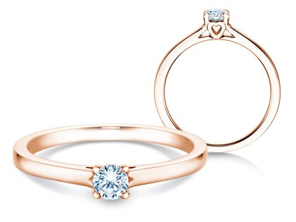 Verlobungsring Romance in 9K Roségold mit Diamant 0,15ct G/SI