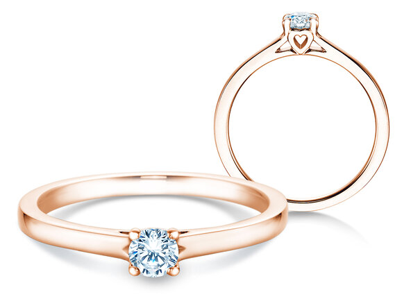 Verlobungsring Romance in 9K Roségold mit Diamant 0,15ct G/SI