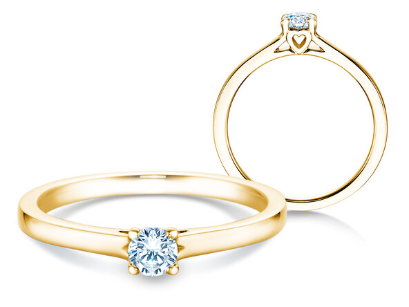 Verlobungsring Romance in 9K Gelbgold mit Diamant 0,15ct G/SI