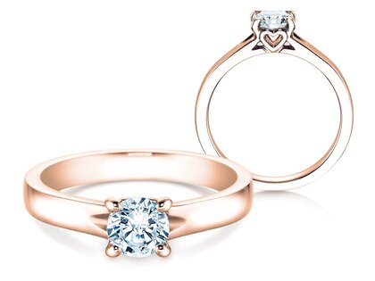 Verlobungsring Romance in 18K Roségold mit Labordiamant 0,75ct E/VS