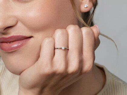 Verlobungsring Royal in Silber 925/- mit Diamant 0,05ct H/SI