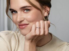 Verlobungsring Royal in Silber 925/- mit Diamant 0,05ct H/SI