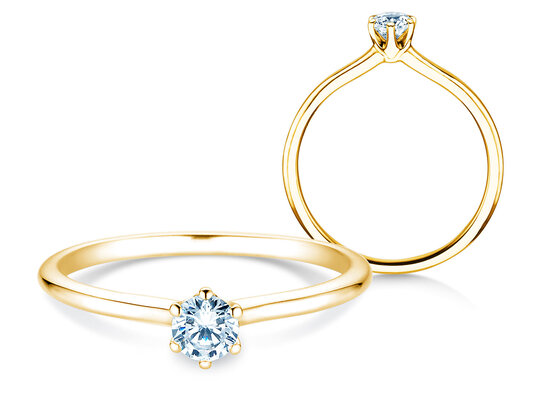 Verlobungsring Royal in 9K Weißgold mit Diamant 0,25ct H/SI
