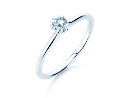 Verlobungsring Royal in 14K Weißgold mit Diamant 0,30ct G/SI