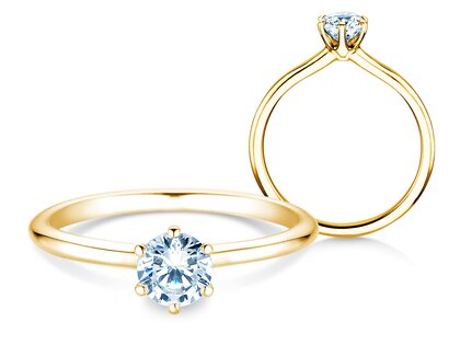 Verlobungsring Royal in 9K Gelbgold mit Labordiamant 0,50ct E/VS