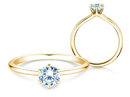 Verlobungsring Royal in 14K Gelbgold mit Diamant 0,50ct H/SI