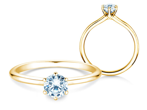 Verlobungsring Royal in 9K Gelbgold mit Labordiamant 0,50ct E/VS