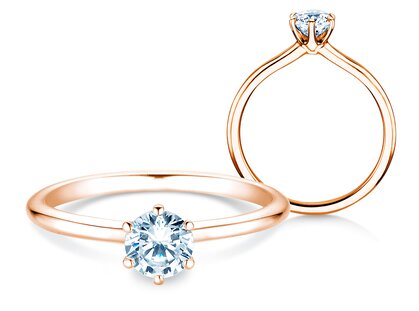 Verlobungsring Royal in 14K Roségold mit Diamant 0,50ct H/SI
