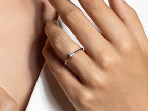 Verlobungsring Royal in 9K Roségold mit Diamant 0,15ct D/IF