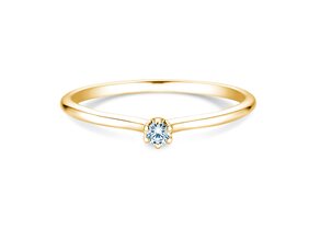 Verlobungsring Royal in 14K Gelbgold mit Diamant 0,05ct H/SI