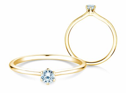 Verlobungsring Royal in 18K Gelbgold mit Diamant 0,15ct G/SI