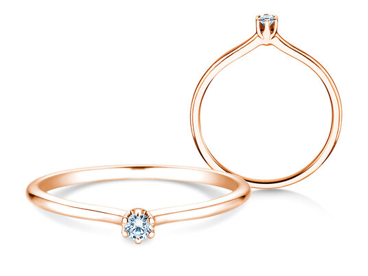 Verlobungsring Royal in Silber 925/- mit Diamant 0,05ct H/SI