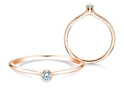 Verlobungsring Royal in 14K Roségold mit Diamant 0,05ct H/SI