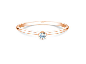 Verlobungsring Royal in 9K Roségold mit Diamant 0,05ct H/SI