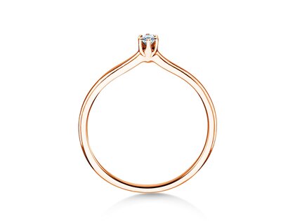 Verlobungsring Royal in 9K Roségold mit Diamant 0,05ct H/SI