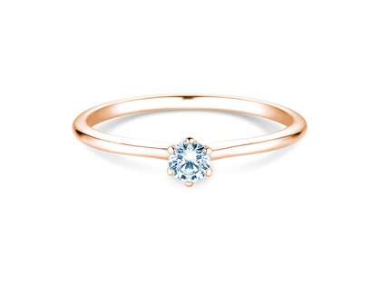 Verlobungsring Royal in 9K Roségold mit Diamant 0,15ct D/IF