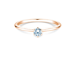 Verlobungsring Royal in 9K Roségold mit Diamant 0,15ct D/IF