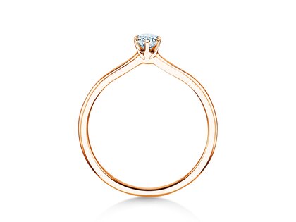 Verlobungsring Royal in 9K Roségold mit Diamant 0,15ct D/IF