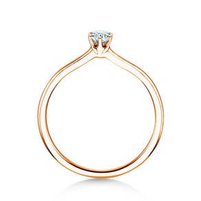 Verlobungsring Royal in 9K Roségold mit Diamant 0,15ct D/IF