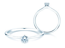 Verlobungsring Royal in 18K Weißgold mit Diamant 0,15ct G/SI