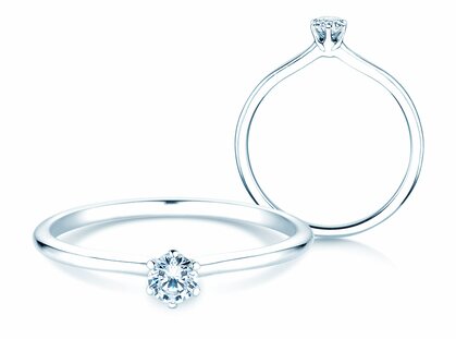 Verlobungsring Royal in Silber 925/- mit Diamant 0,10ct G/SI