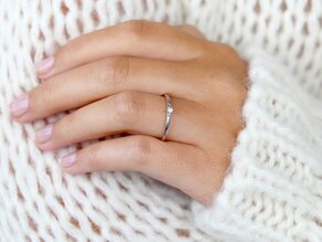 Verlobungsring Royal in Silber 925/- mit Diamant 0,05ct H/SI