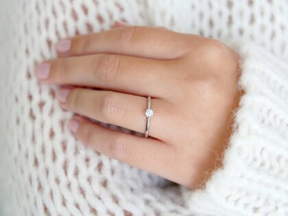 Verlobungsring Royal in Silber 925/- mit Labordiamant 0,15ct E/VS