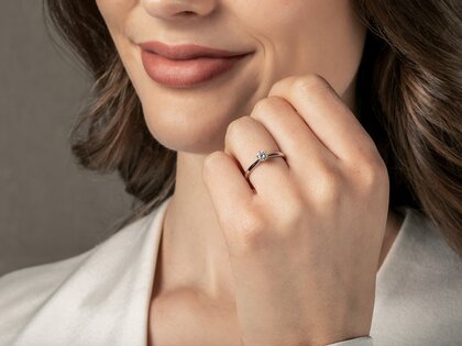Verlobungsring Royal in 14K Roségold mit Diamant 0,30ct G/SI