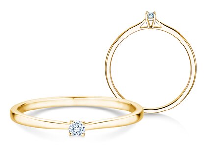 Verlobungsring Surprise in 14K Gelbgold mit Diamant 0,05ct H/SI