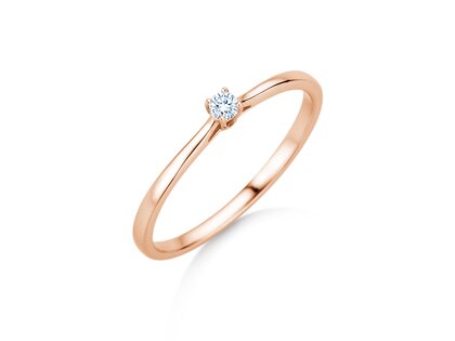 Verlobungsring Surprise in 9K Roségold mit Diamant 0,05ct G/SI