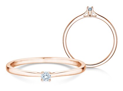 Verlobungsring Surprise in 14K Roségold mit Diamant 0,05ct H/SI