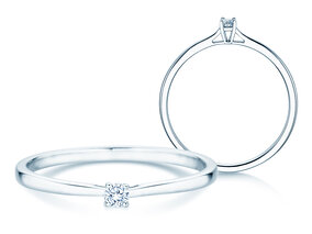 Verlobungsring Surprise in 9K Weißgold mit Diamant 0,05ct G/SI