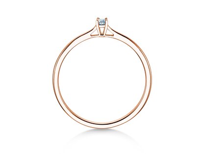 Verlobungsring Surprise in 9K Roségold mit Diamant 0,05ct G/SI